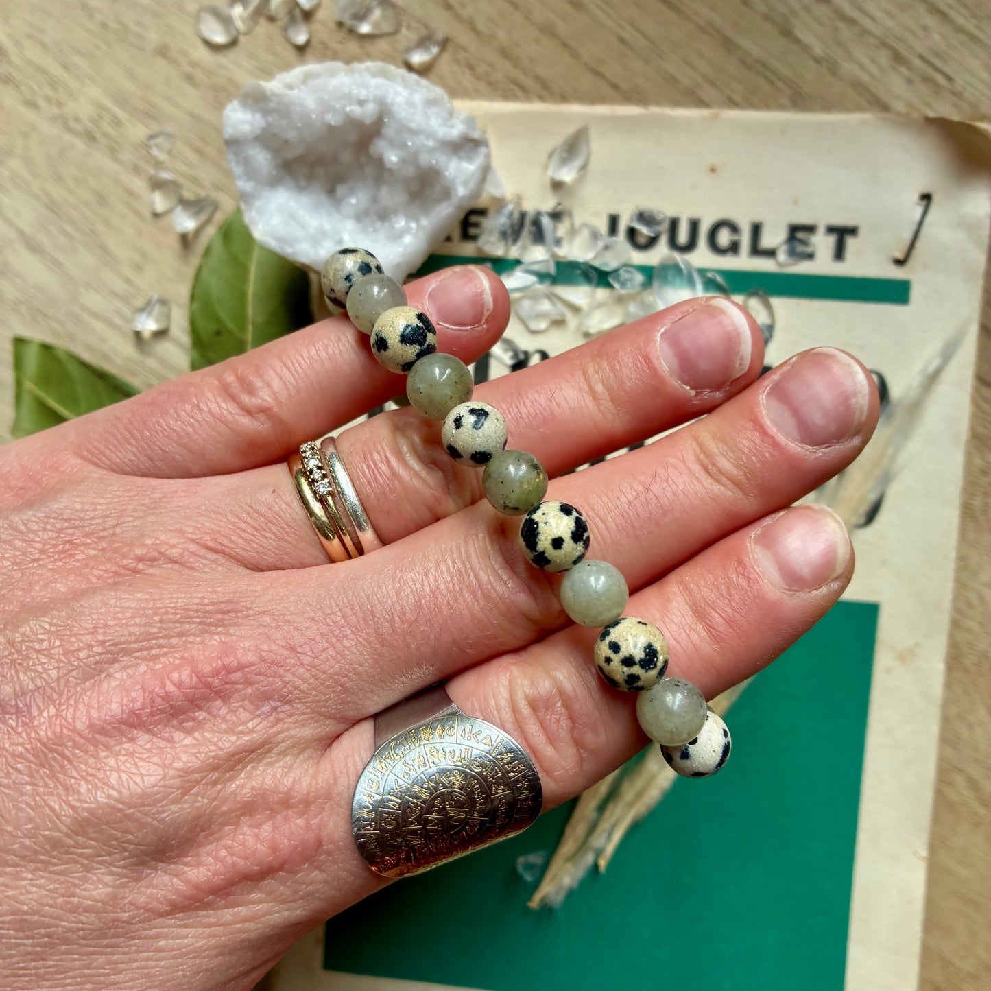 Labradorite et Jaspe Dalmatien