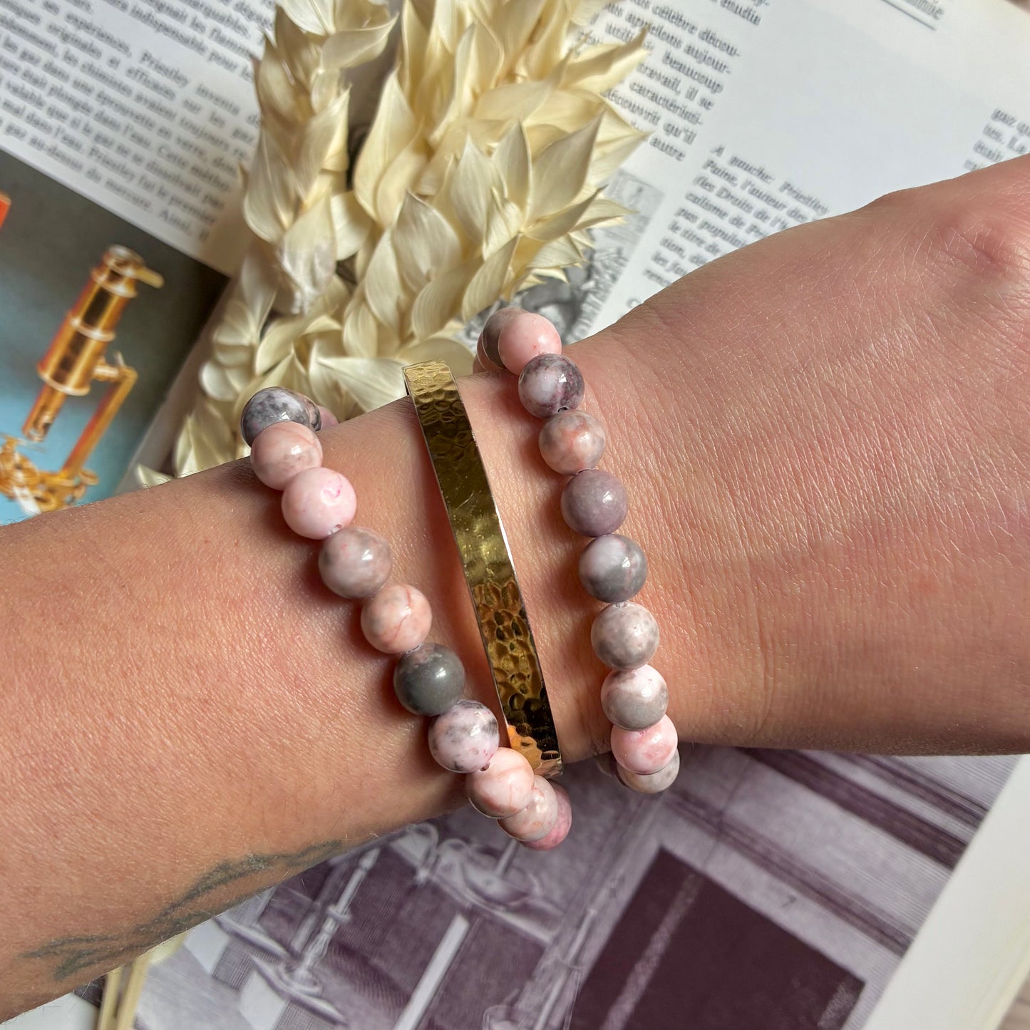 Bracelet Jaspe zèbre " Sérénité Vitalisante "