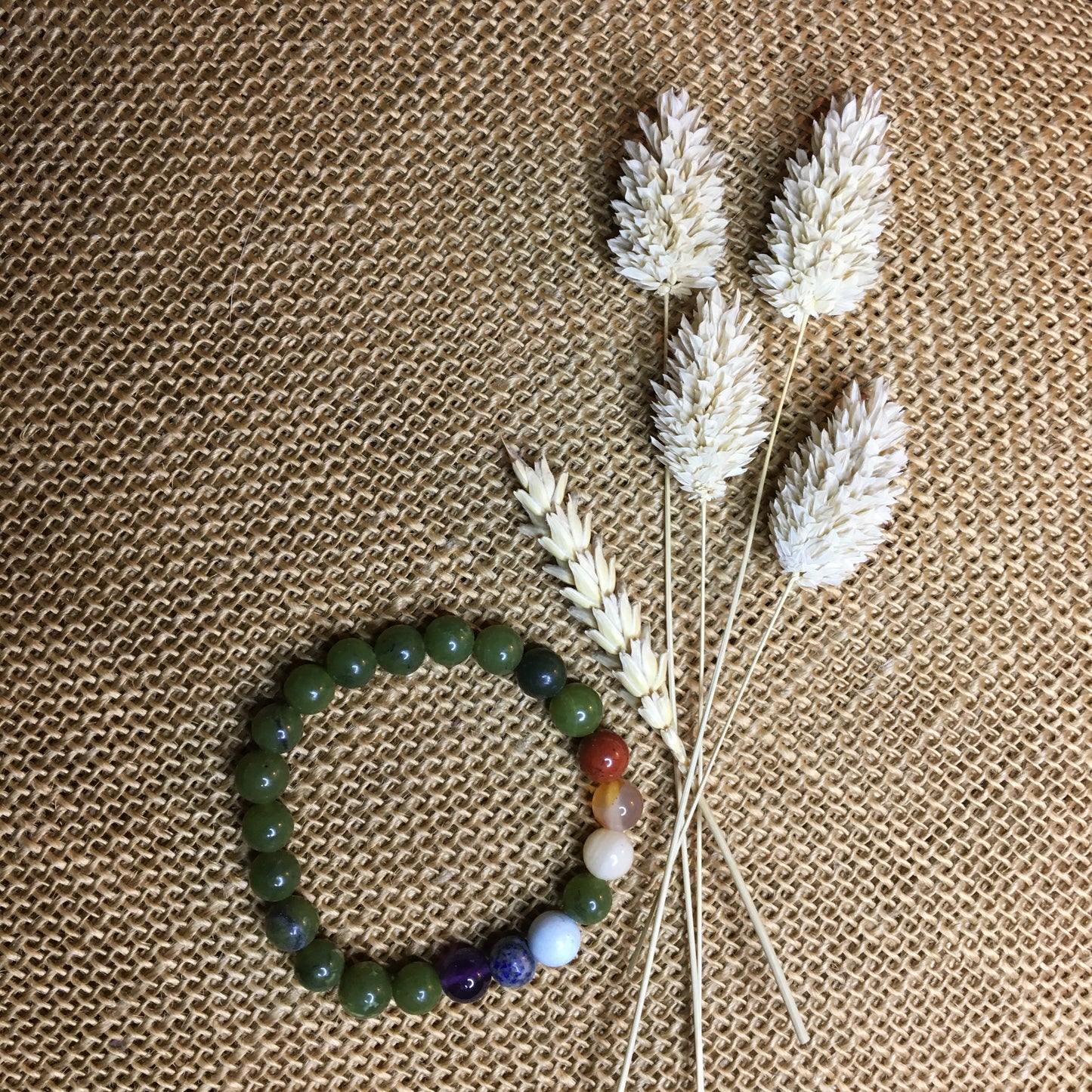 Bracelet 7 Chakras & Jade vert