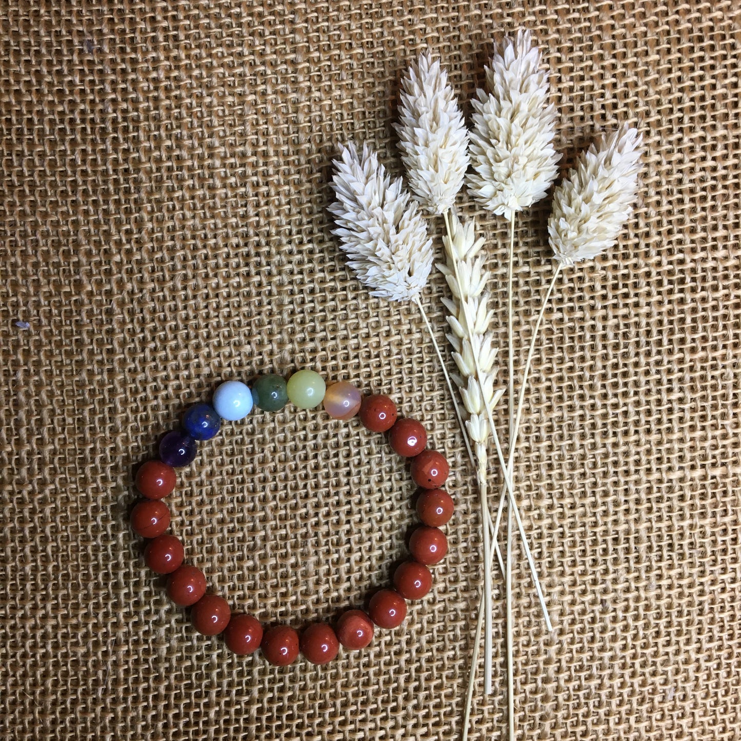 Bracelet 7 Chakras & Jaspe rouge