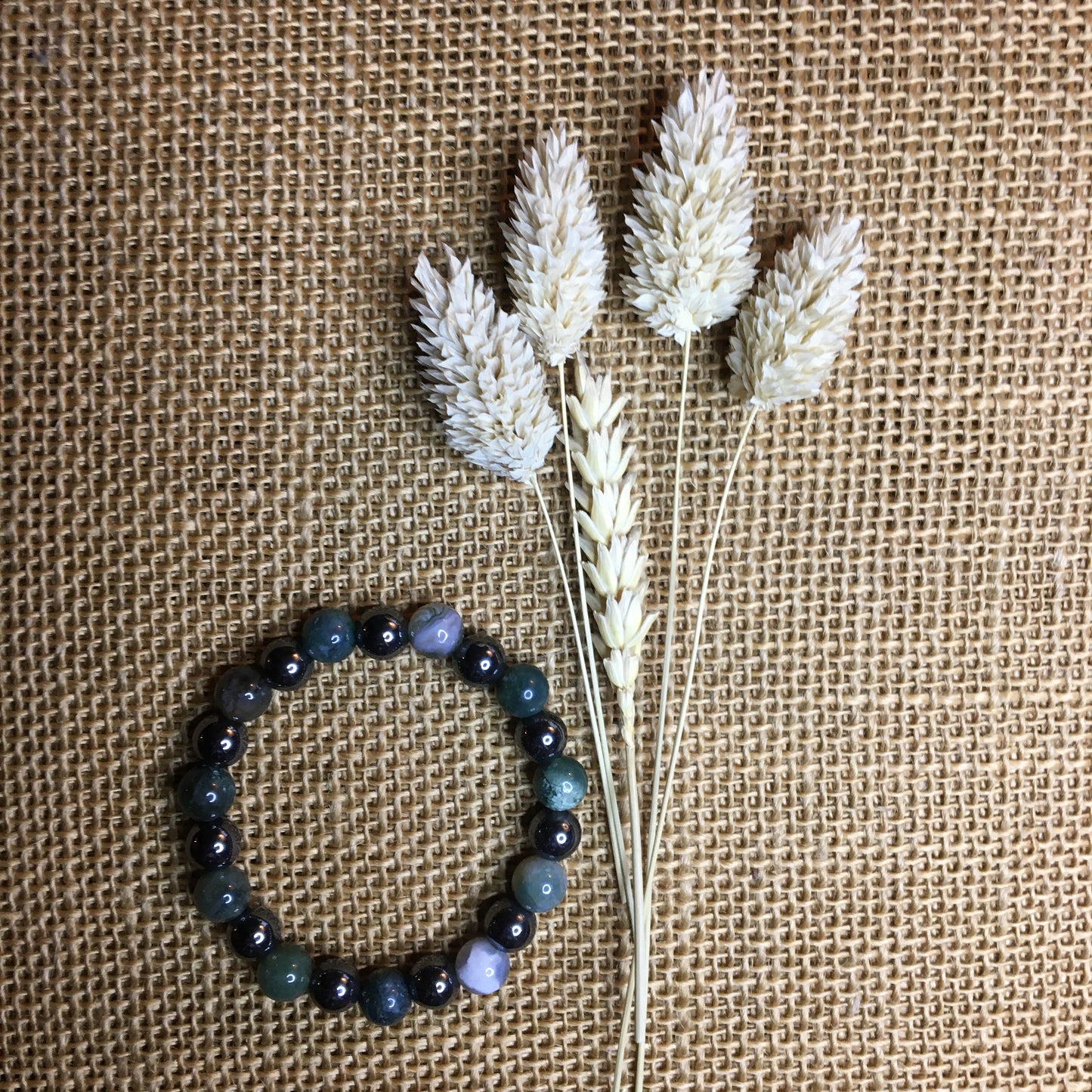 Hématite et Agate Mousse " Équilibre "