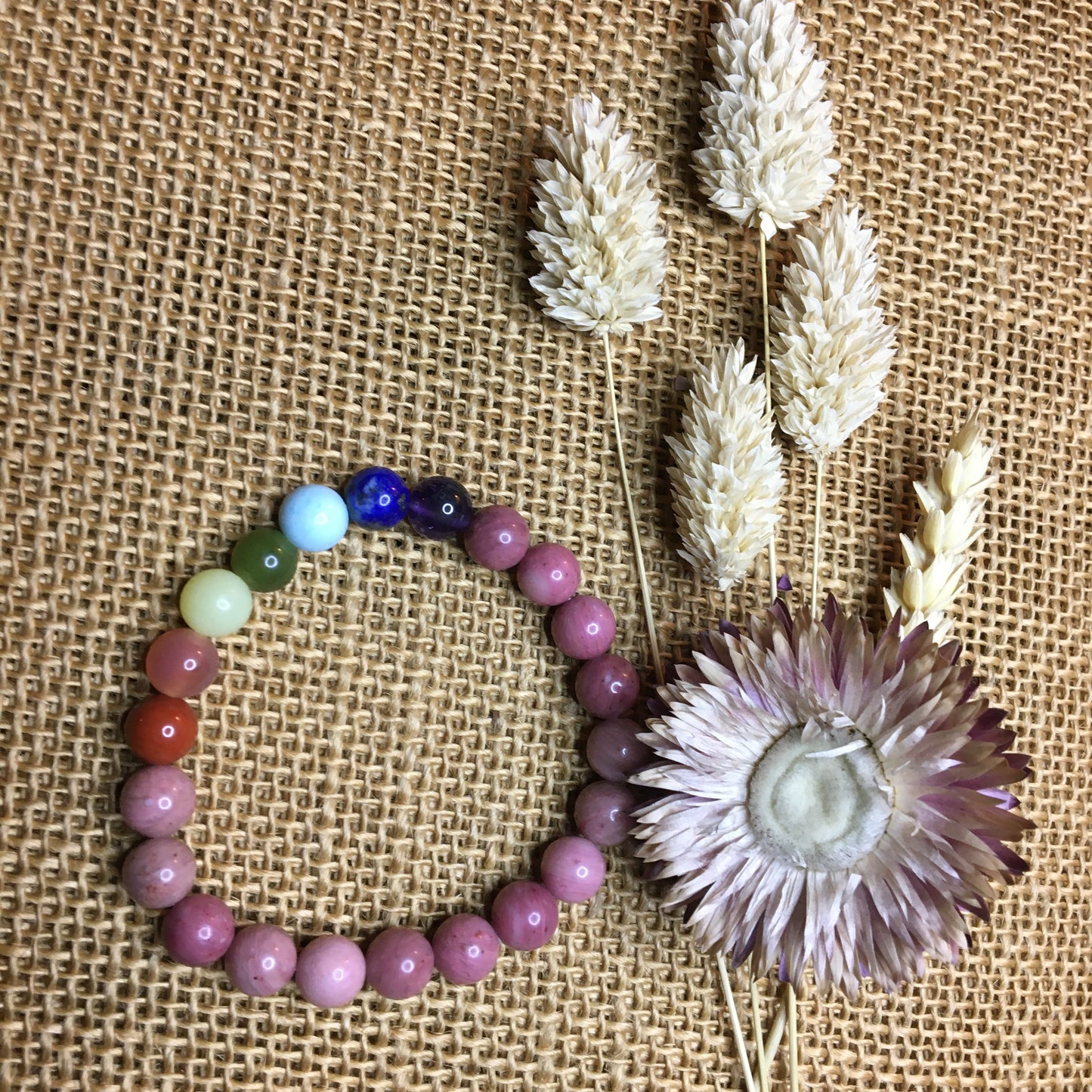 Bracelet 7 Chakras & Rhodonite
