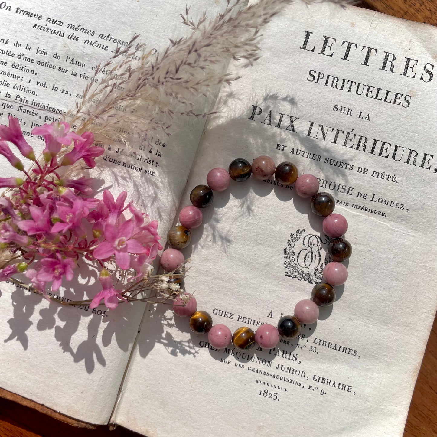 Oeil de tigre et rhodonite