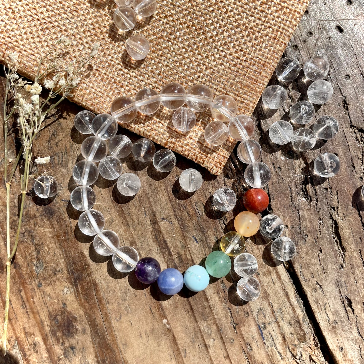 Bracelet 7 Chakras & Cristal de roche