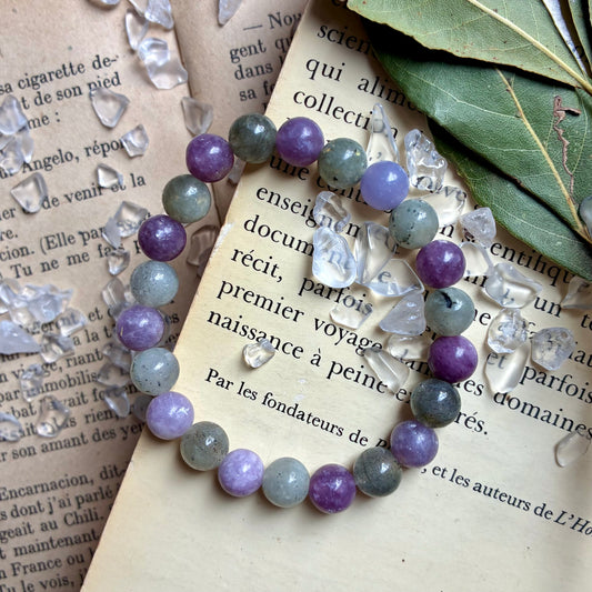 Labradorite et Lépidolite « protection et spiritualité »