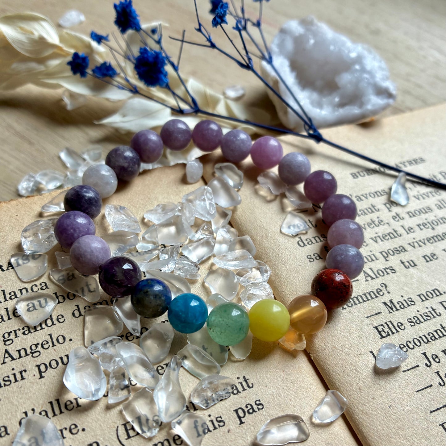 Bracelet 7 Chakras Lépidolite