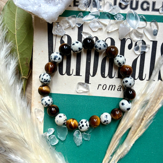 Oeil de tigre et Jaspe Dalmatien « protection et créativité »