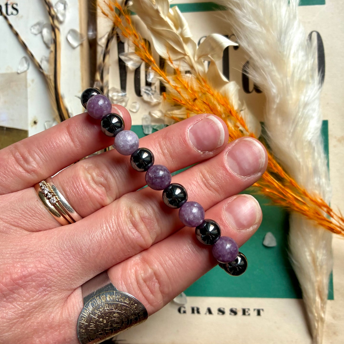 Hématite et Lépidolite « calme et paix »