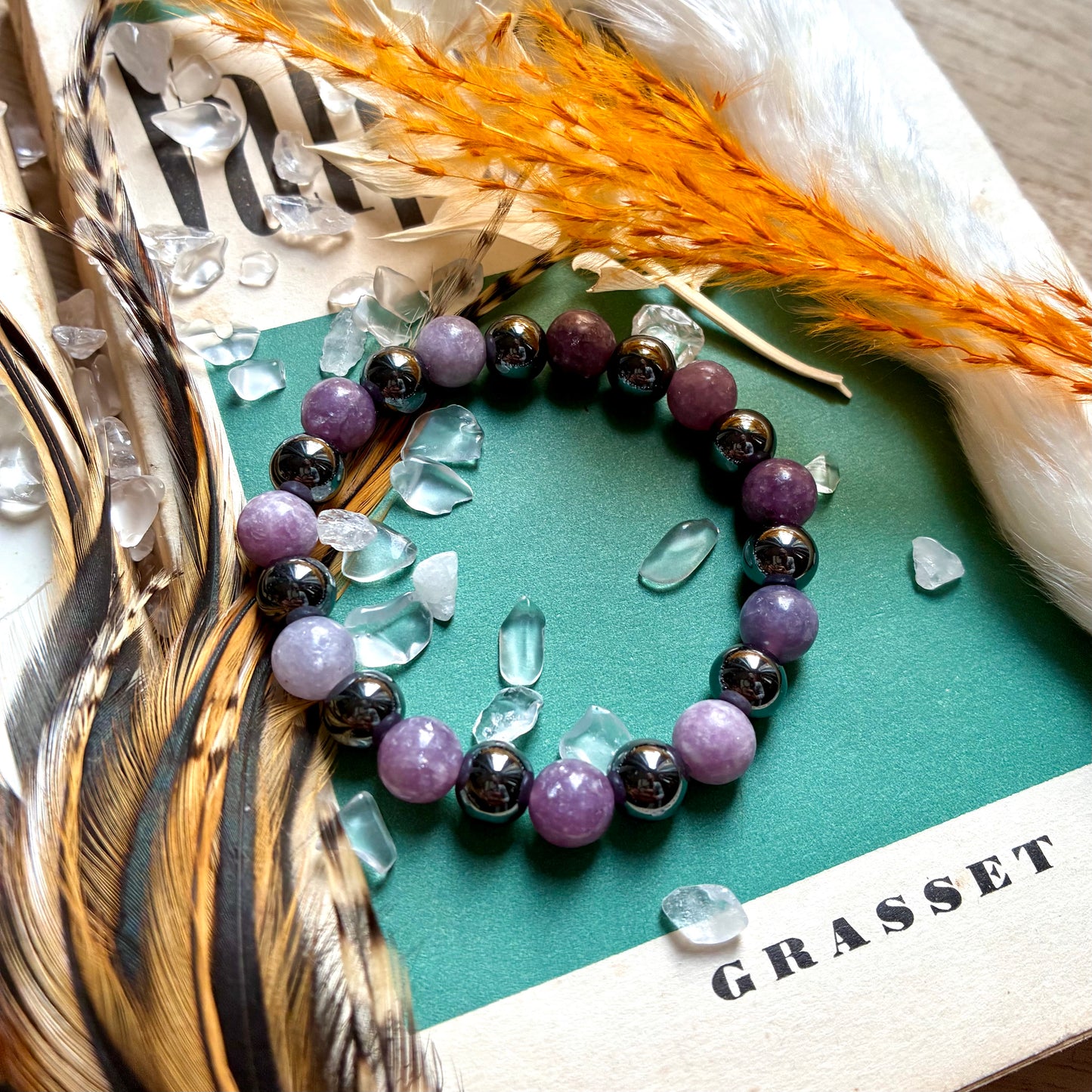 Hématite et Lépidolite « calme et paix »