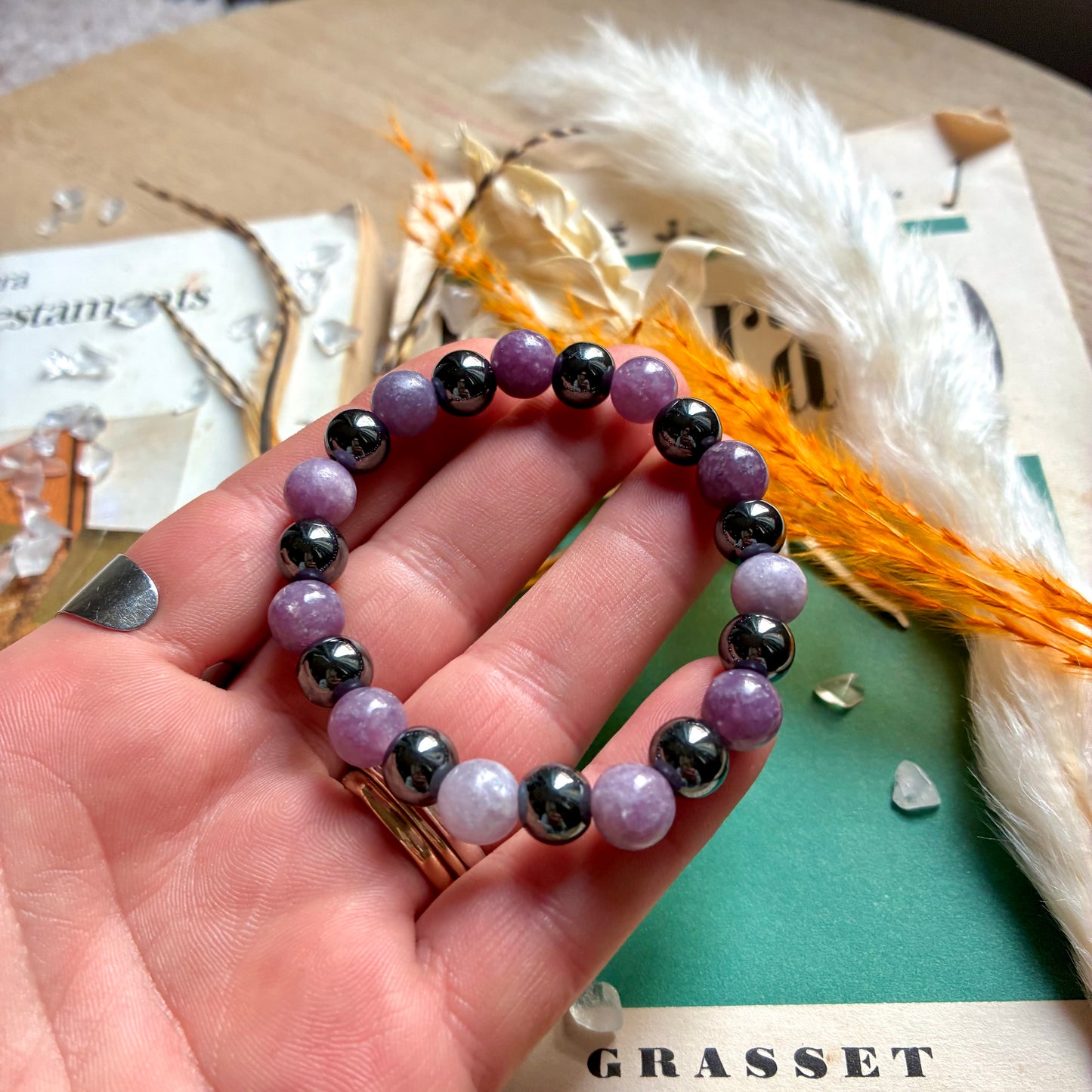 Hématite et Lépidolite « calme et paix »