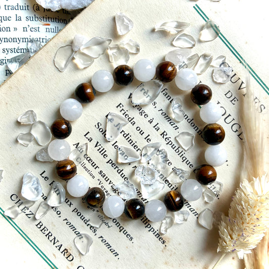 Oeil de tigre et Jade Blanc "Confiance"