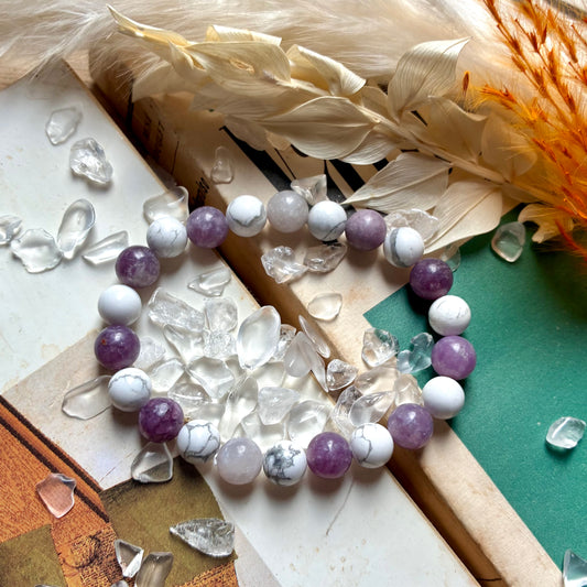 Howlite et Lépidolite" Calme  "