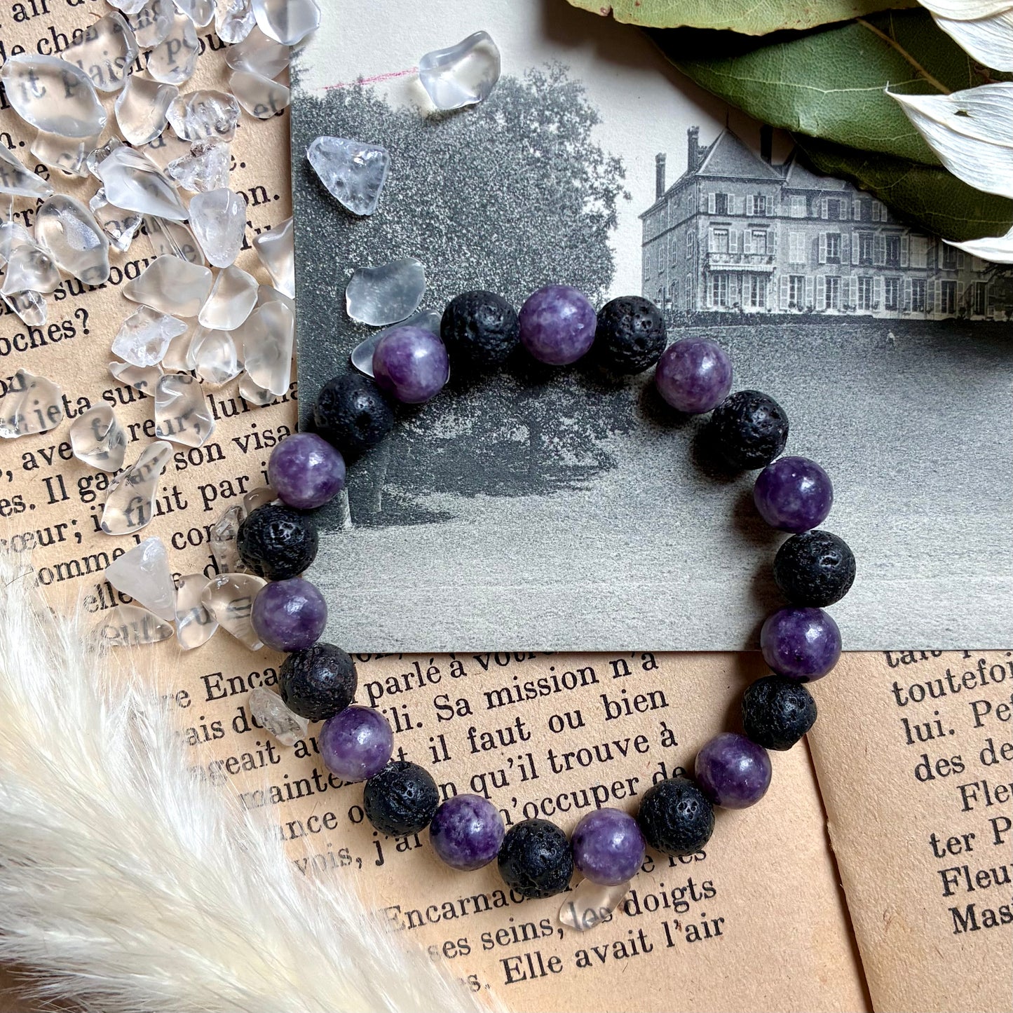 Pierre de lave et Lépidolite « calme »