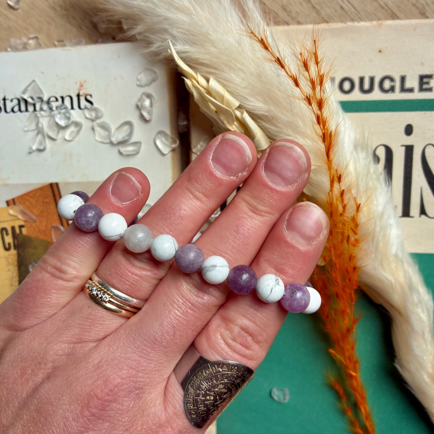 Howlite et Lépidolite" Calme  "