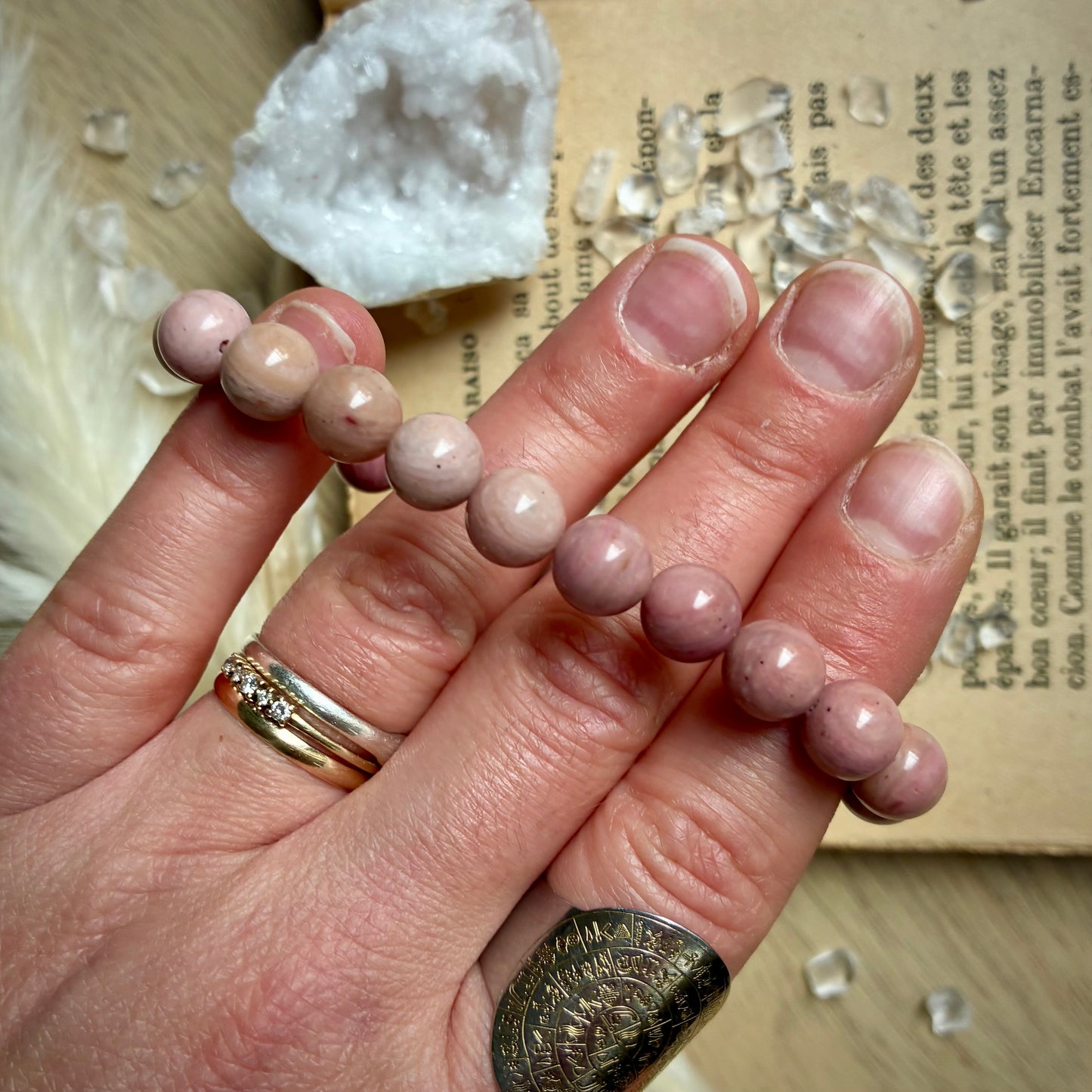 Hématite et Rhodonite " Apaisement et Amour "