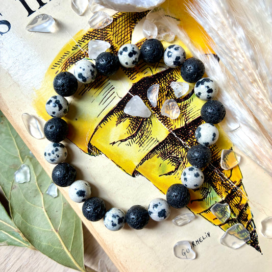 Pierre de lave et Jaspe Dalmatien « apaisant »