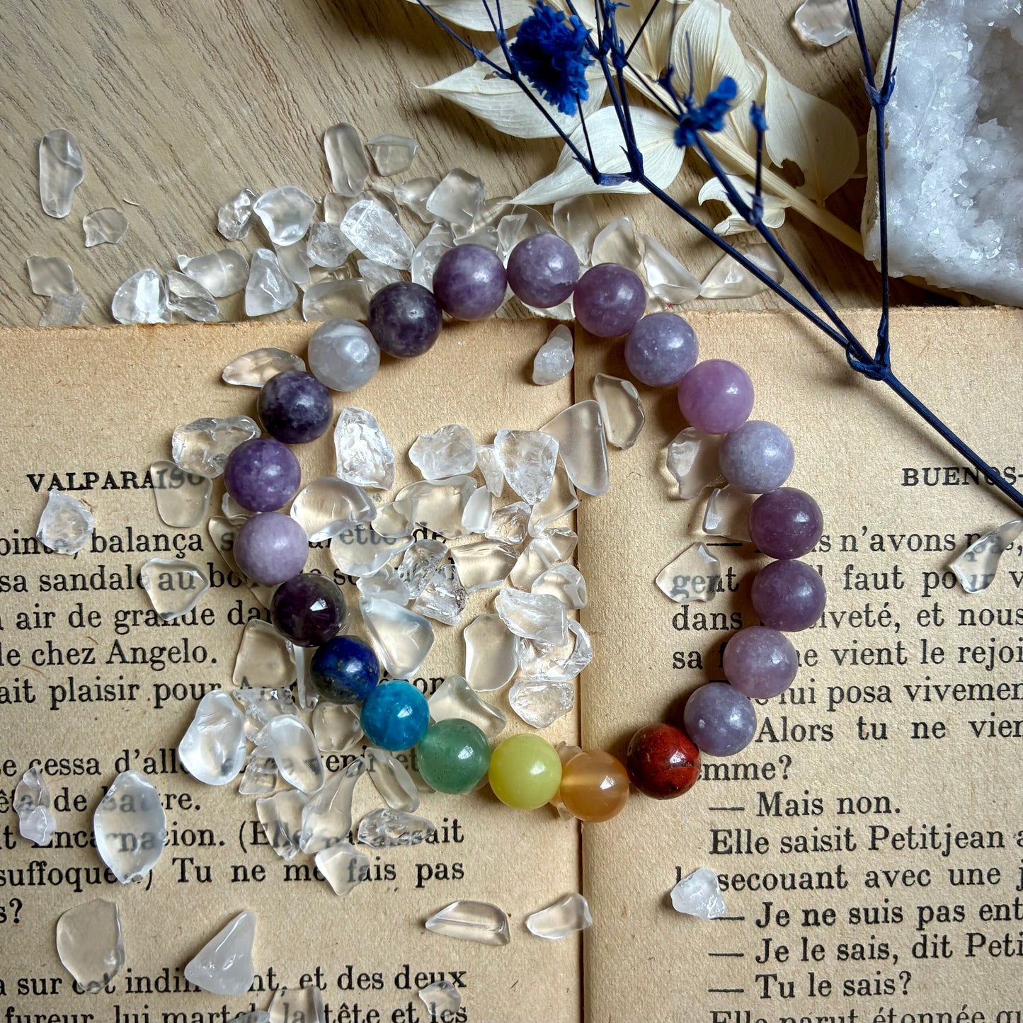Bracelet 7 Chakras Lépidolite