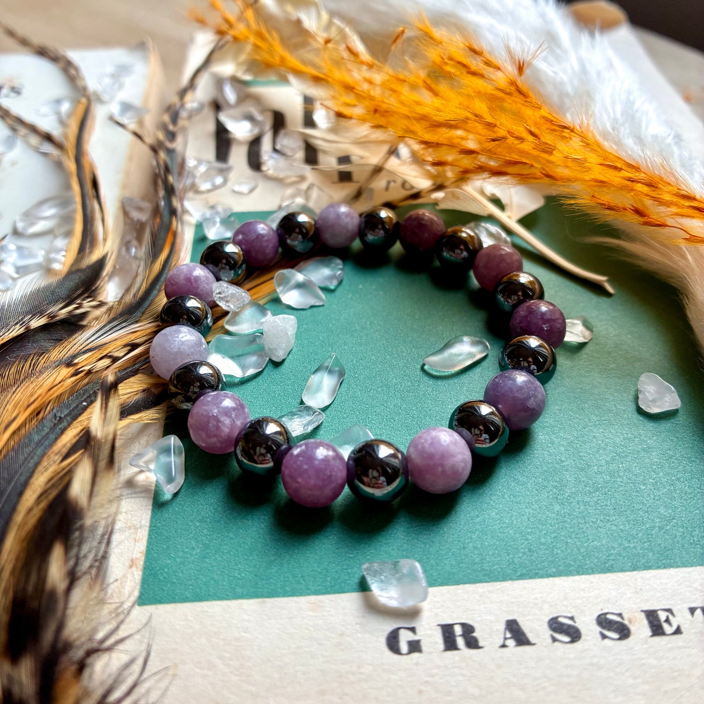 Hématite et Lépidolite « calme et paix »