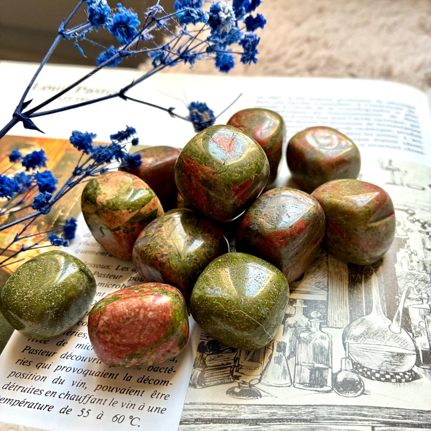 Pierre roulée Unakite