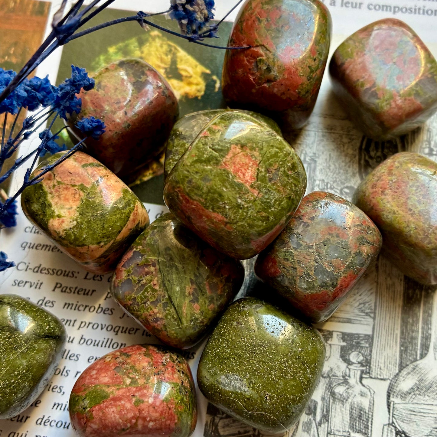 Pierre roulée Unakite