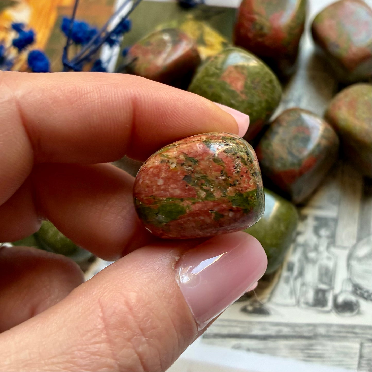 Pierre roulée Unakite