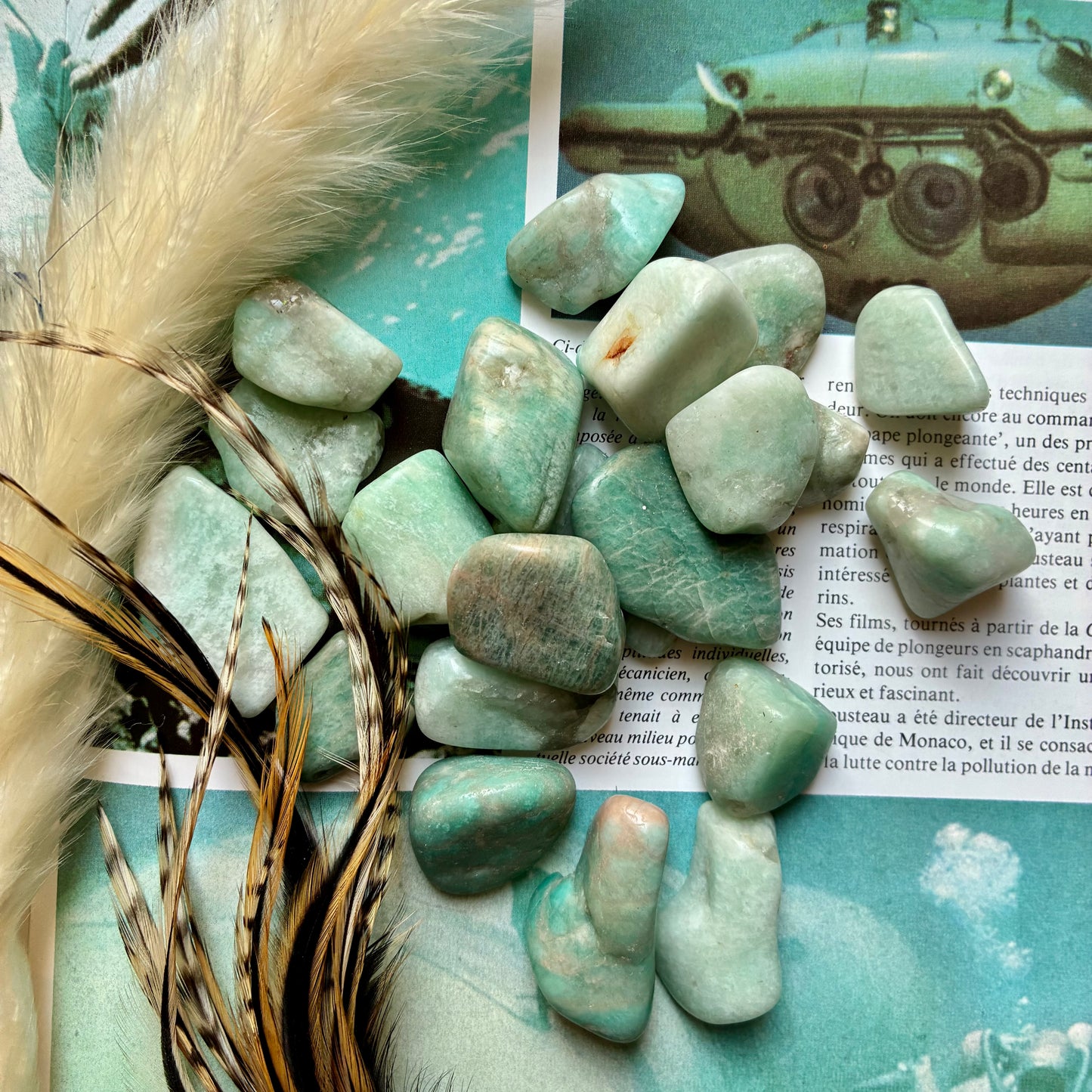 Pierre roulée d'Amazonite