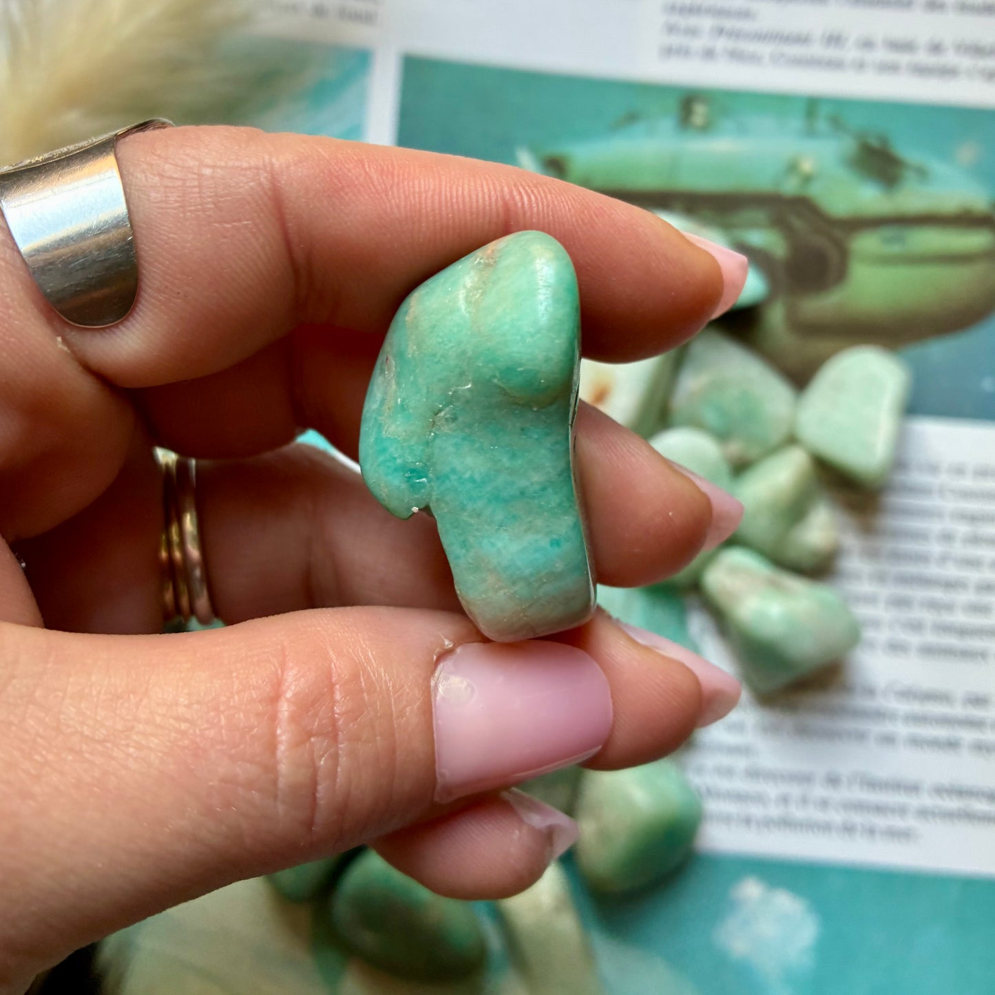 Pierre roulée d'Amazonite