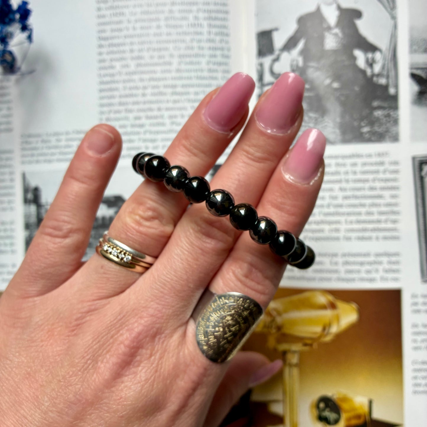 Hématite et Obsidienne dorée " protection "