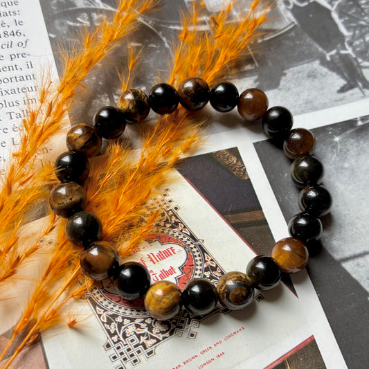 Oeil de tigre et Obsidienne dorée "protection"
