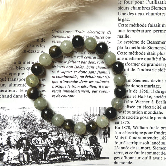 Labradorite et Obsidienne dorée "protection"