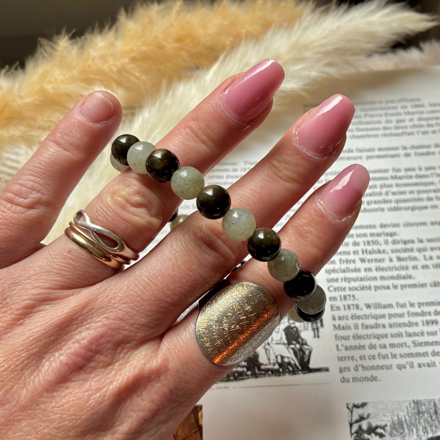 Labradorite et Obsidienne dorée "protection"