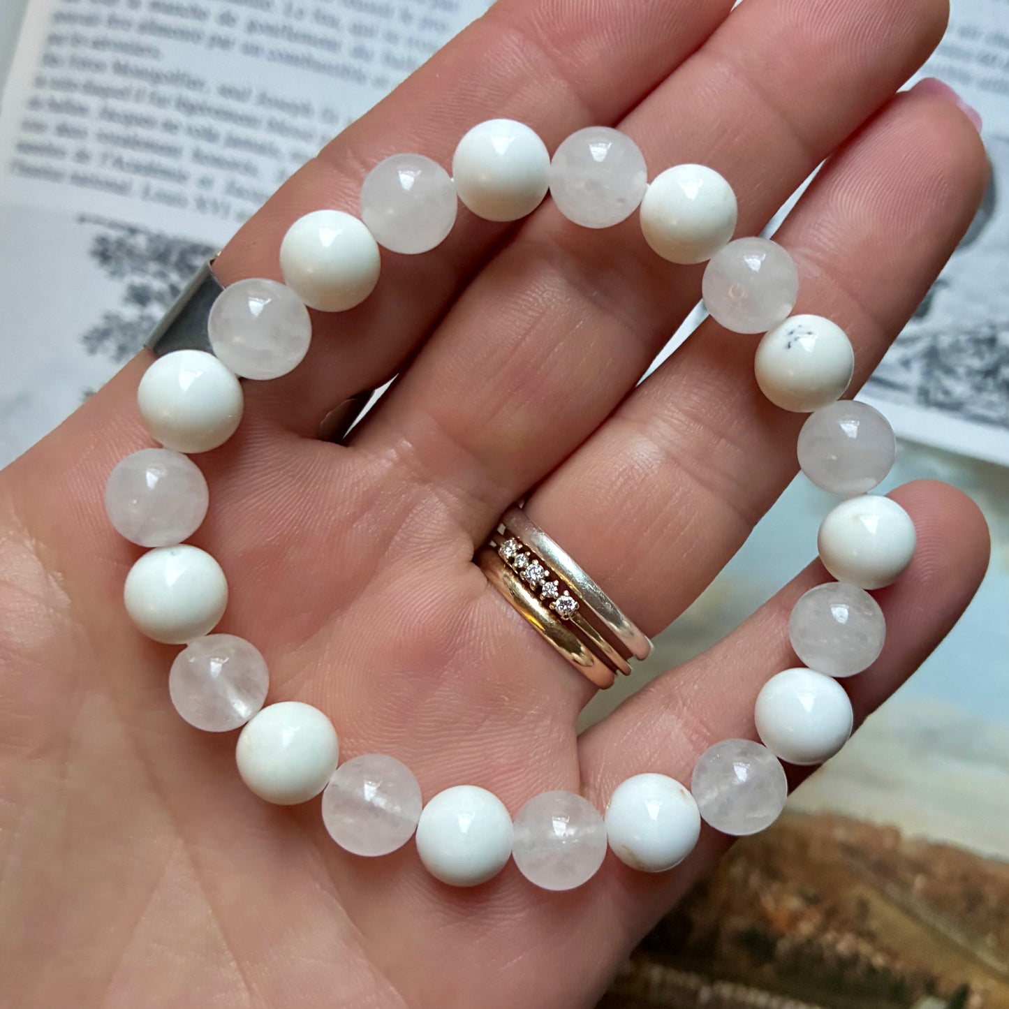 Magnésite et Jade Blanc " lâcher prise "