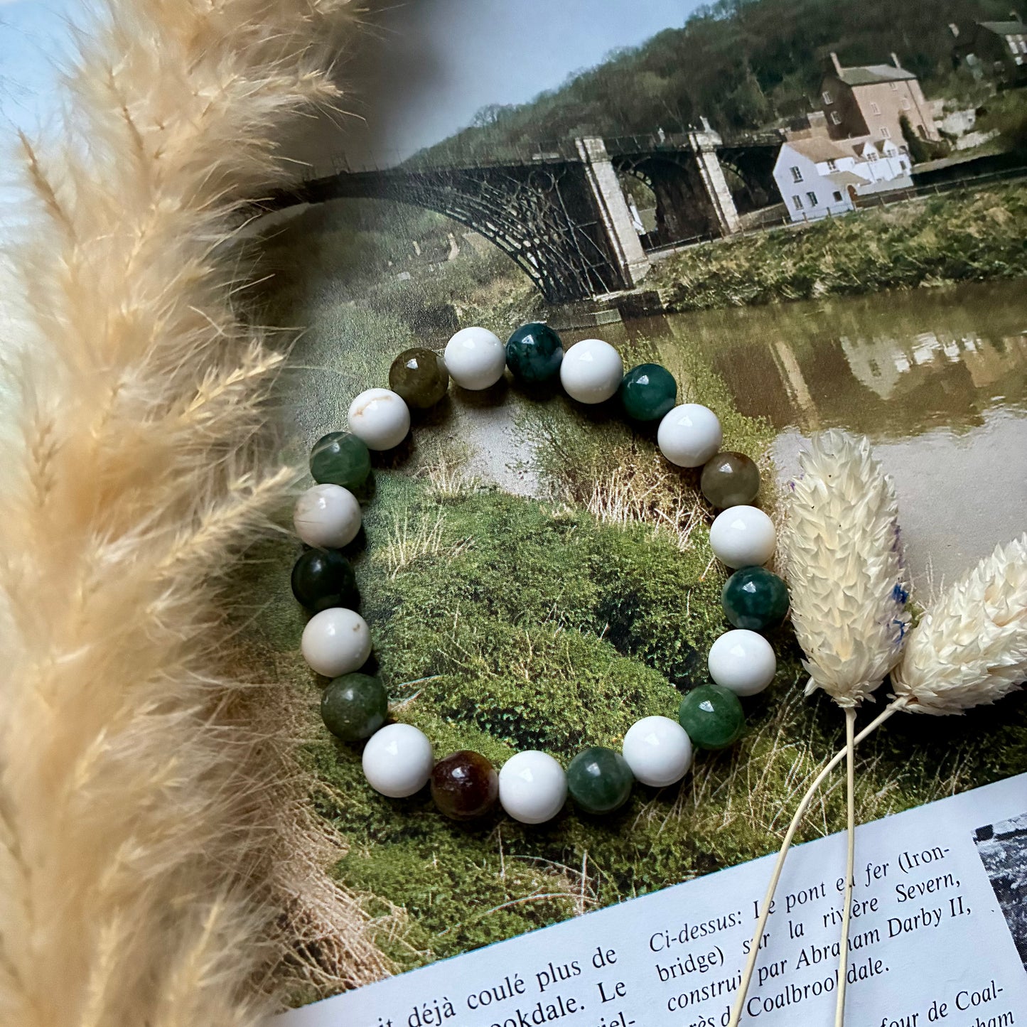 Magnésite et Agate Mousse " équilibre "