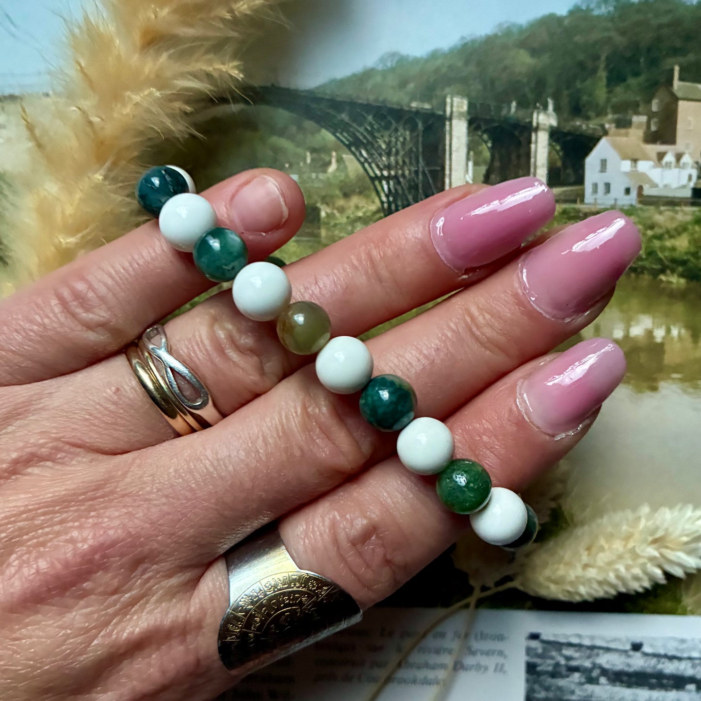 Magnésite et Agate Mousse " équilibre "