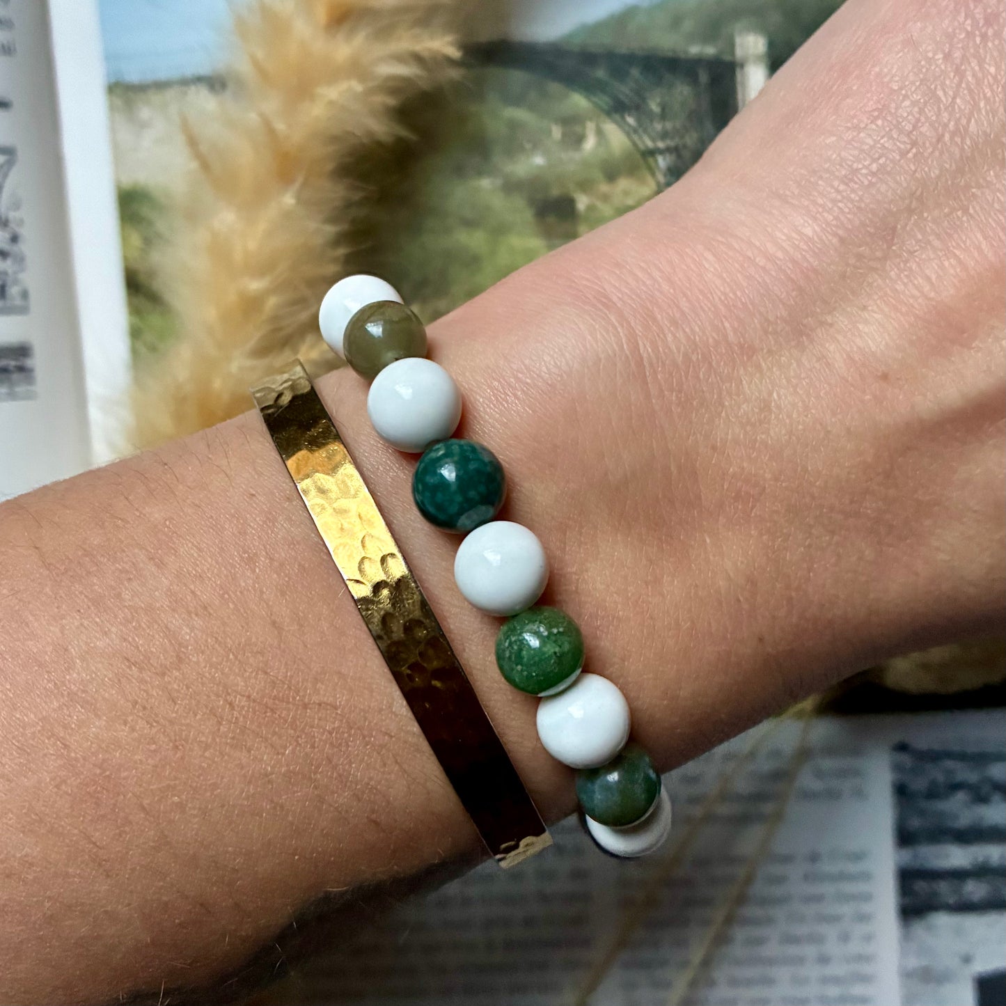 Magnésite et Agate Mousse " équilibre "