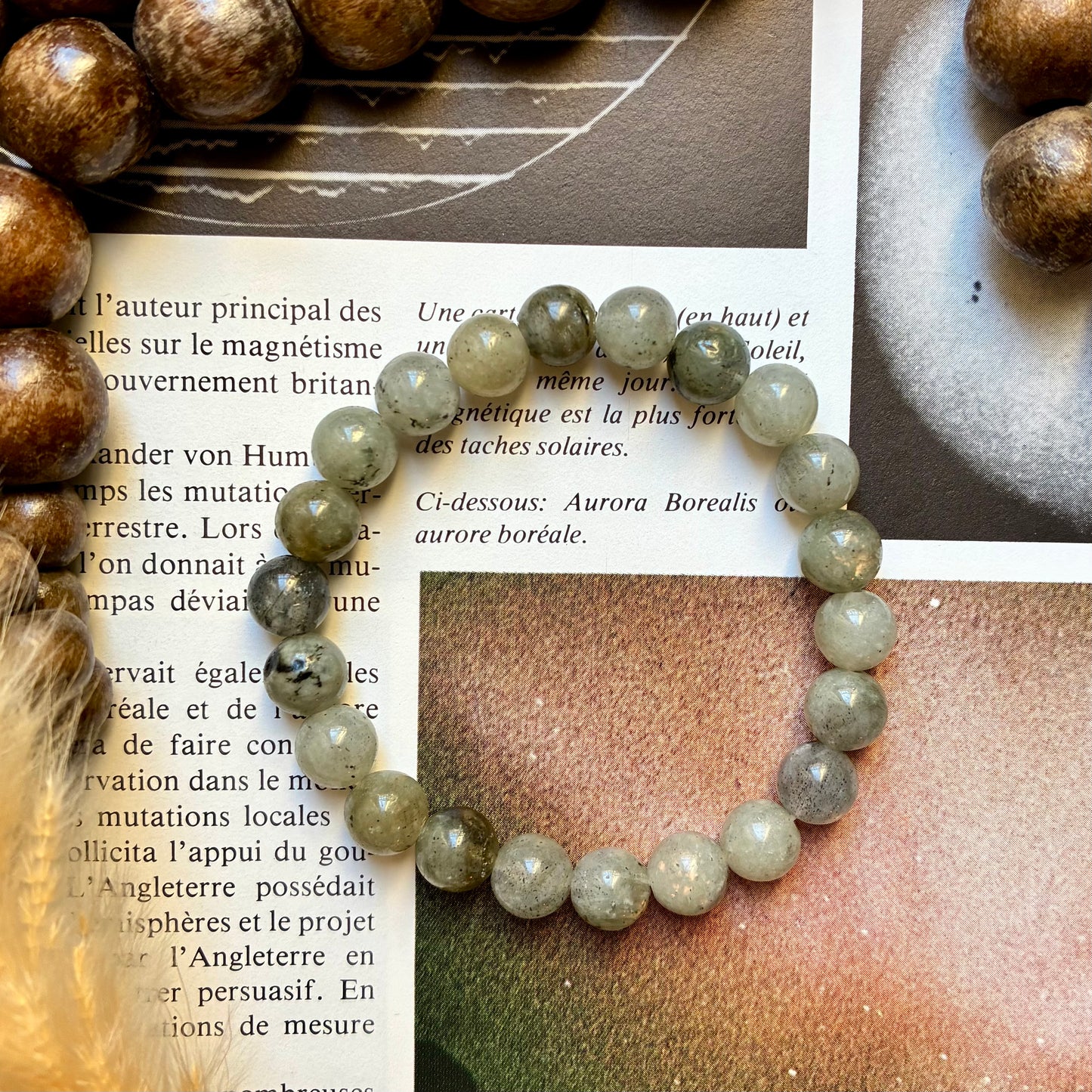 Bracelet labradorite grise