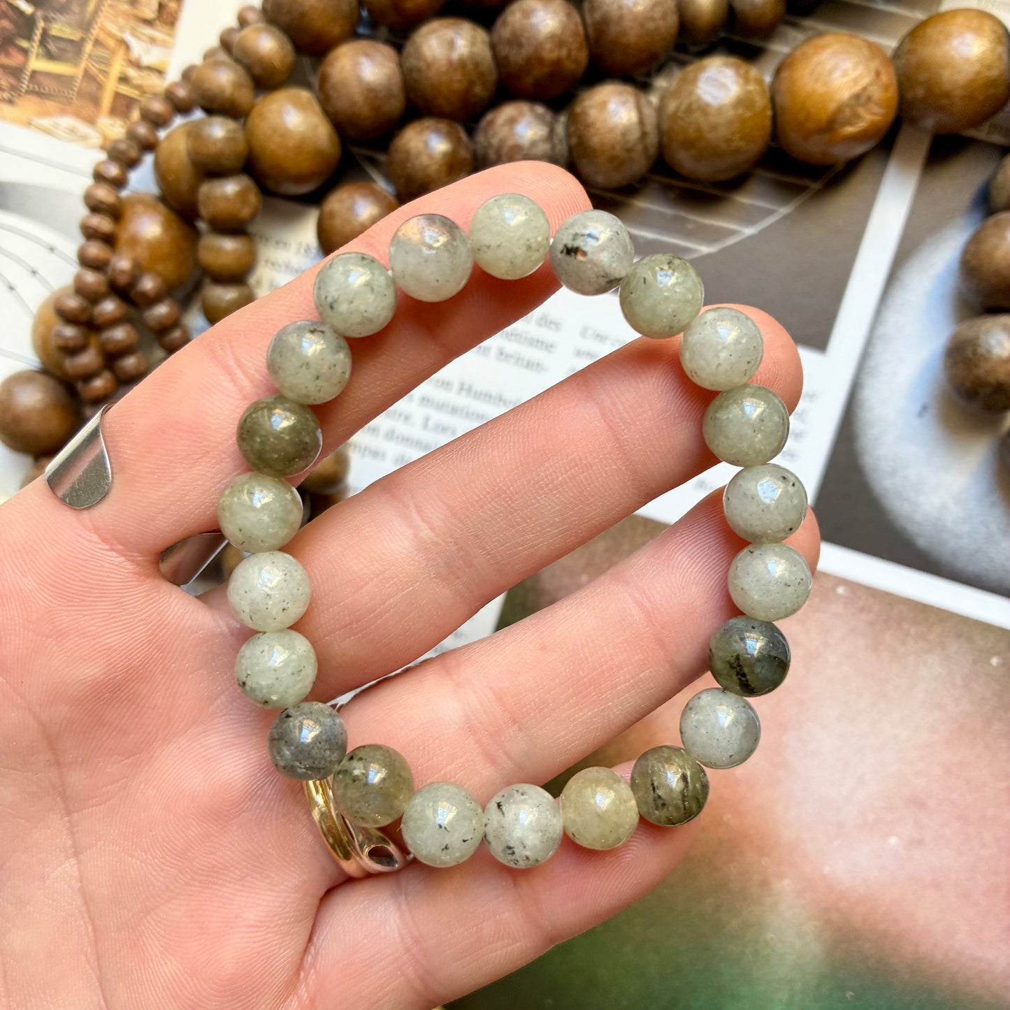 Bracelet labradorite grise