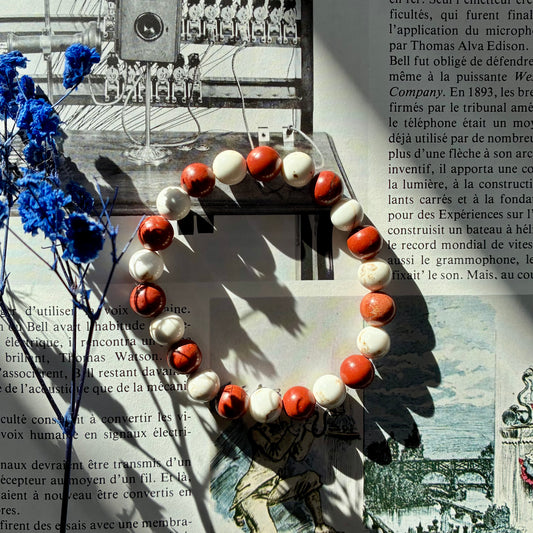 Magnésite et Jaspe Rouge "Ancrage"