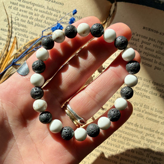 Magnésite et Pierre de Lave "calme"