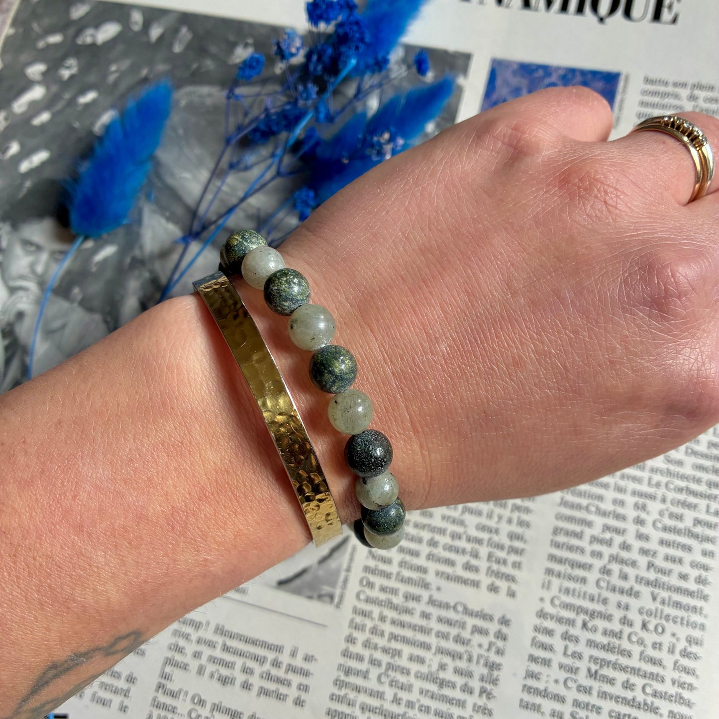 Labradorite & Serpentine " Longévité "