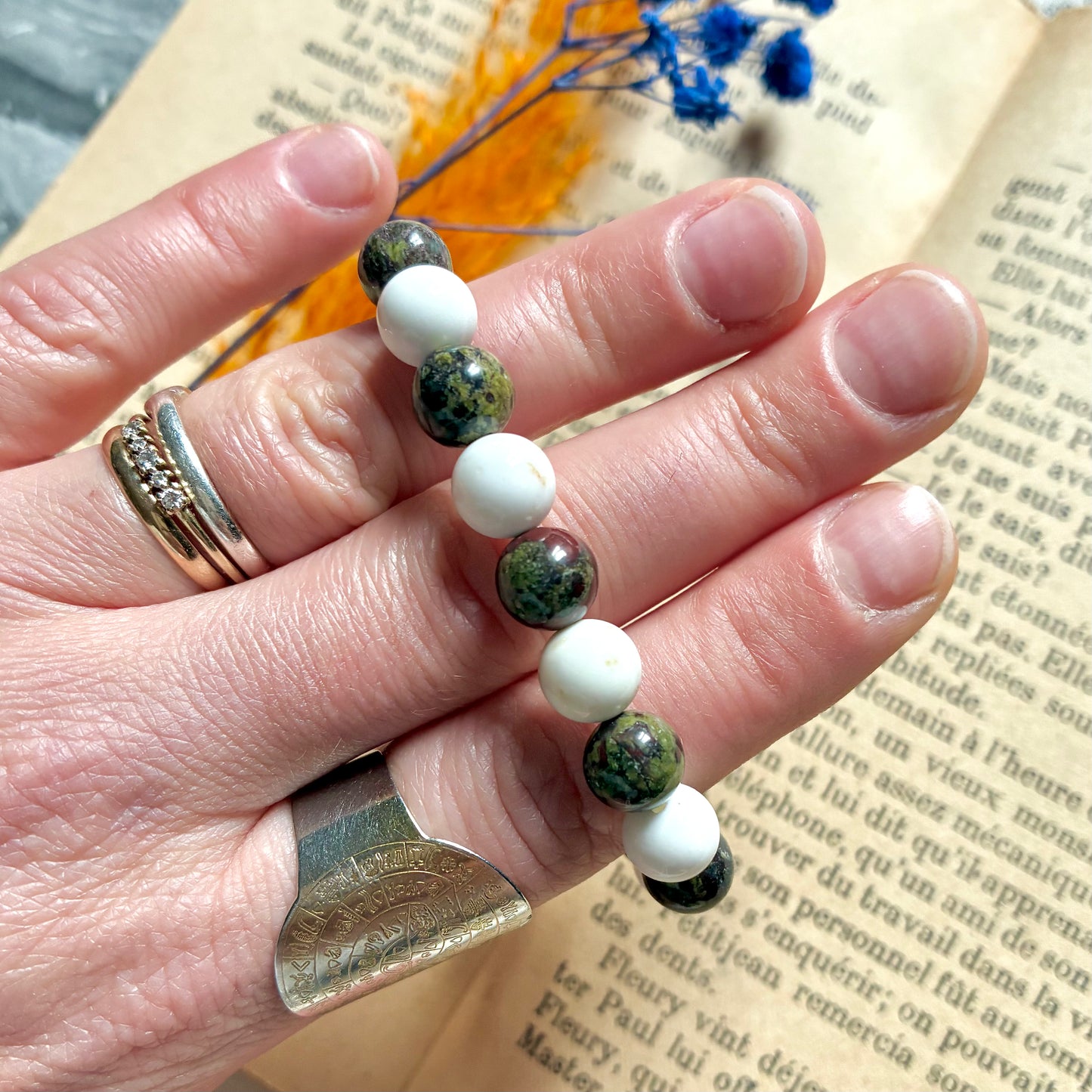 Magnésite et Jaspe Sang de Dragon " Gestion des émotions"