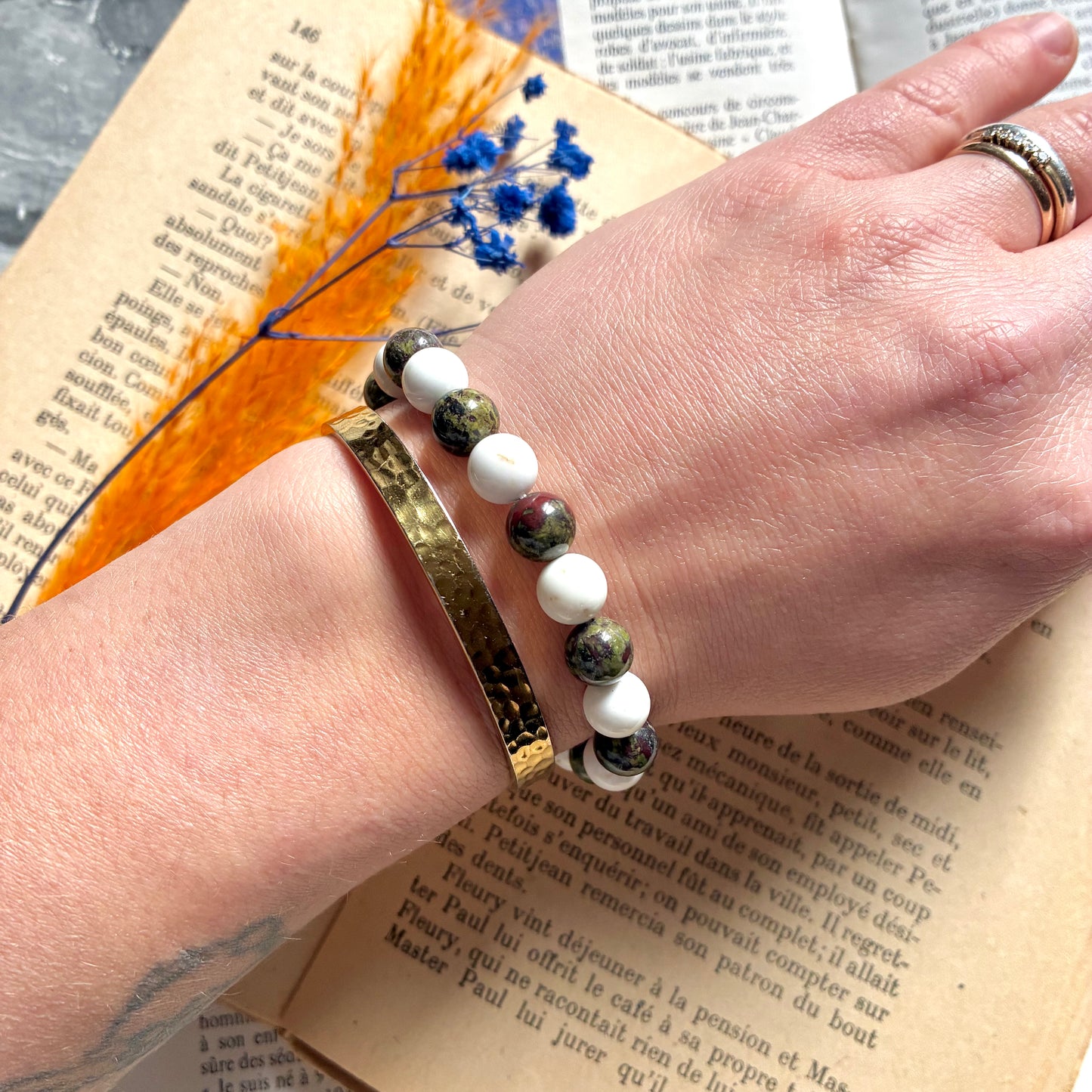 Magnésite et Jaspe Sang de Dragon " Gestion des émotions"