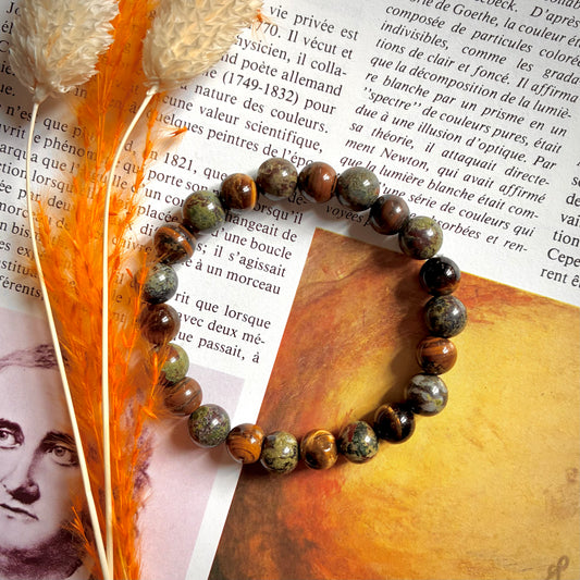 Oeil de tigre et Jaspe Sang de Dragon " protection & vitalité "