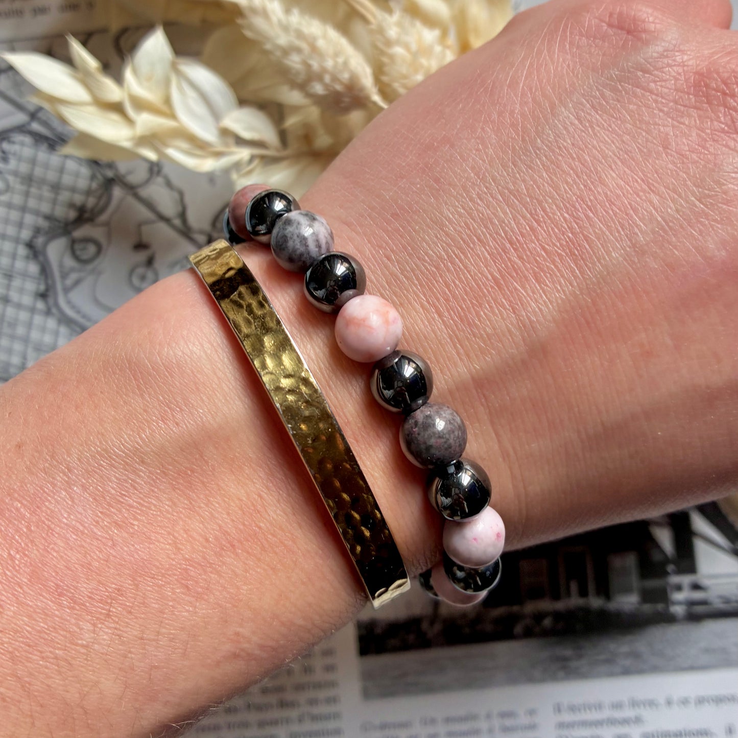 Hématite et Jaspe Zèbre " Apaisement "