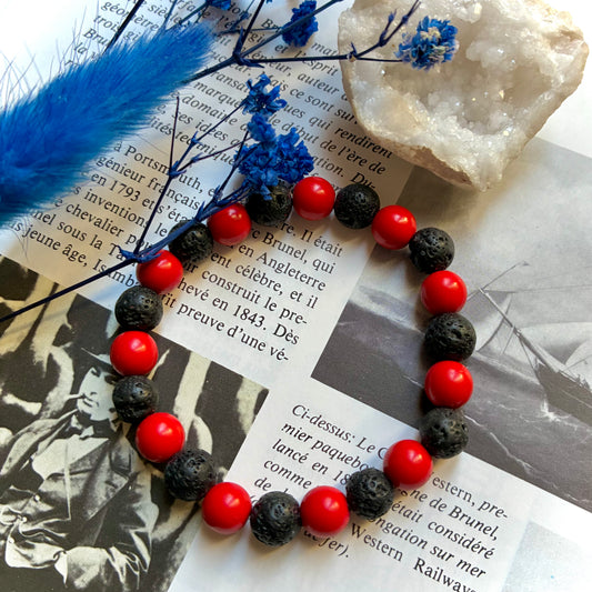 Pierre de lave et Cinabre "rassurante"