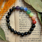 Bracelet 7 Chakras Obsidienne Dorée