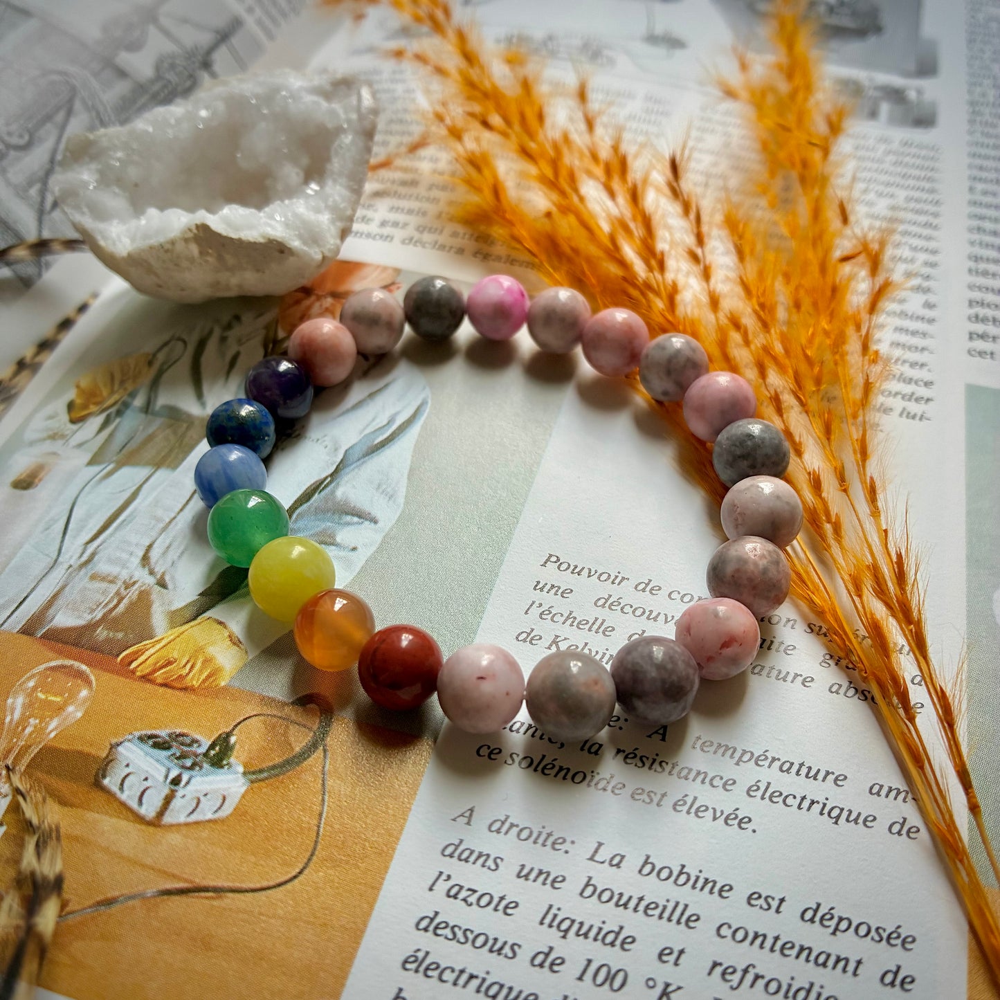 Bracelet 7 Chakras Jaspe Zèbre