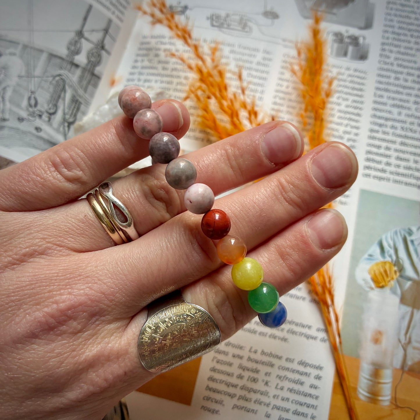 Bracelet 7 Chakras Jaspe Zèbre