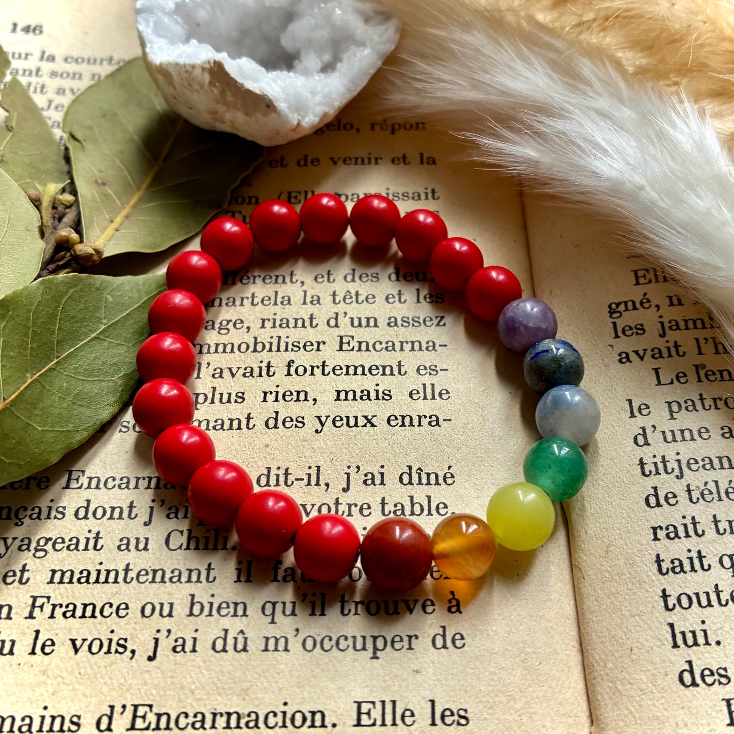 Bracelet 7 Chakras Cinabre