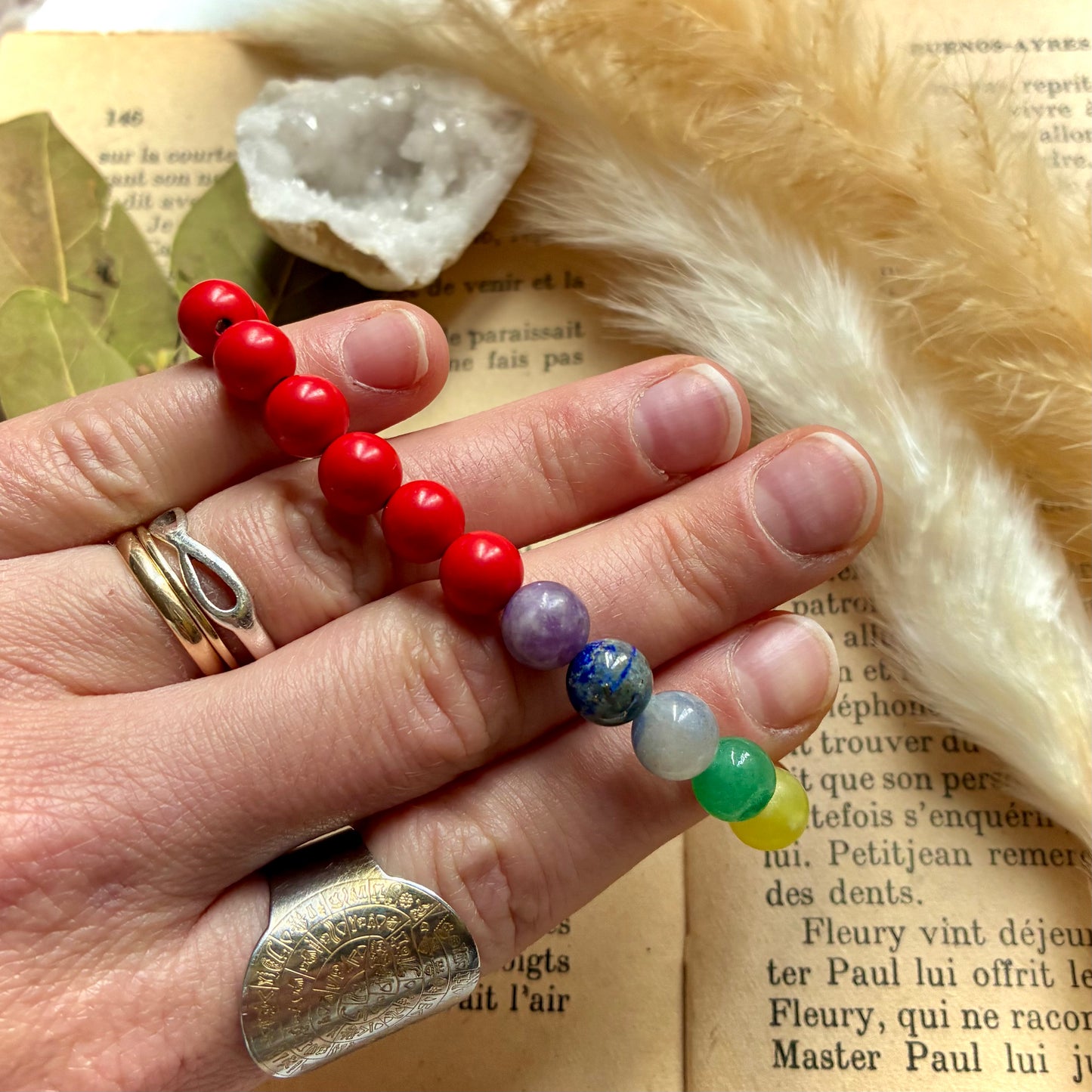 Bracelet 7 Chakras Cinabre